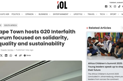 Cape Town hosts G20 Interfaith Forum focused on solidarity, equality and sustainability